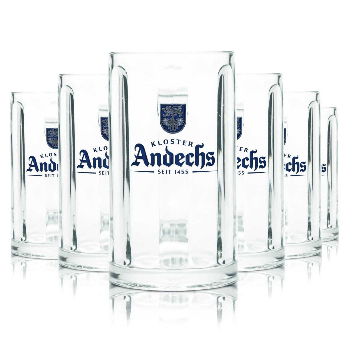 6x Andechs glass 0.4l beer mug tankard glasses monastery beer brewery catering