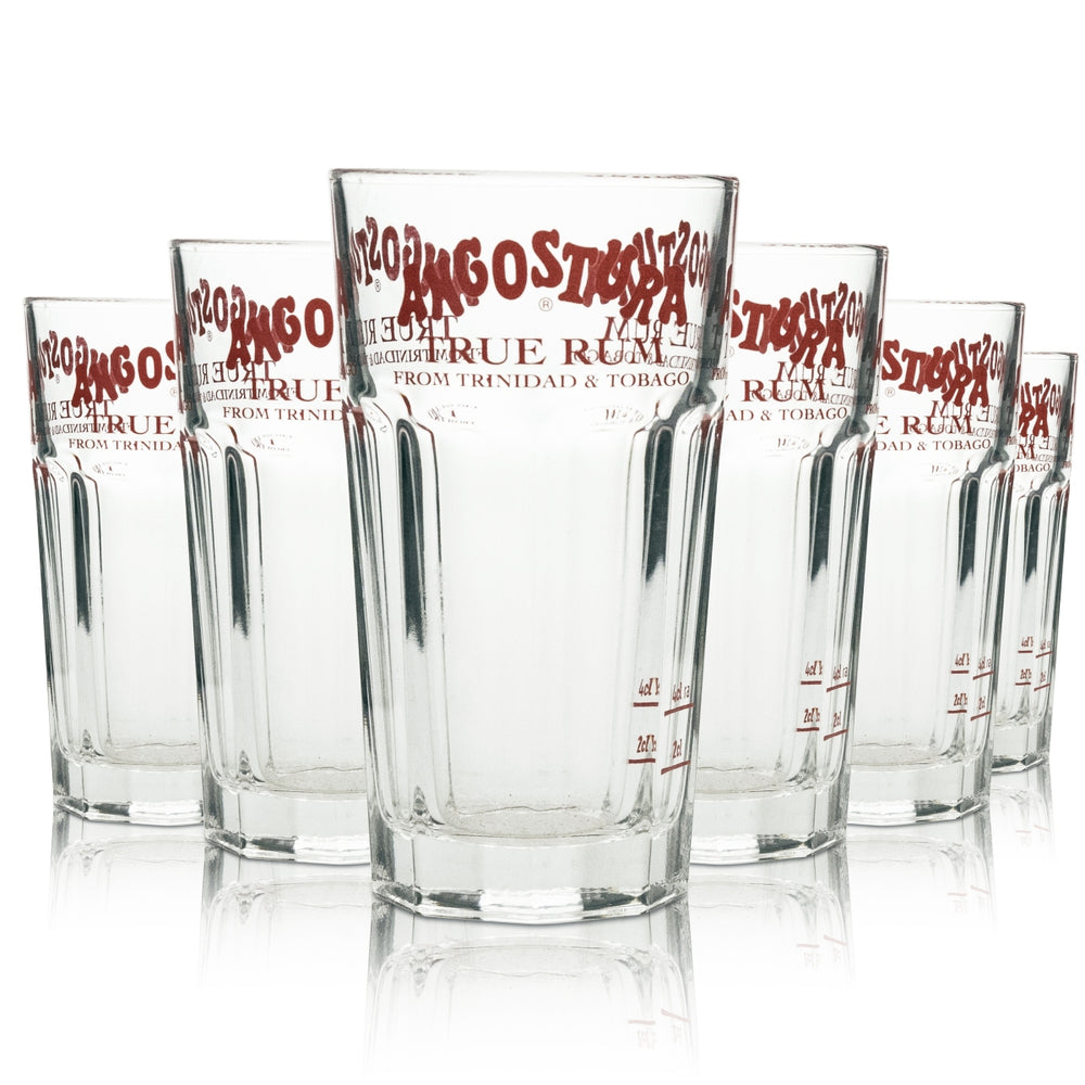 6x Angostura liqueur glass 0.2 l long drink glass "True Rum"
