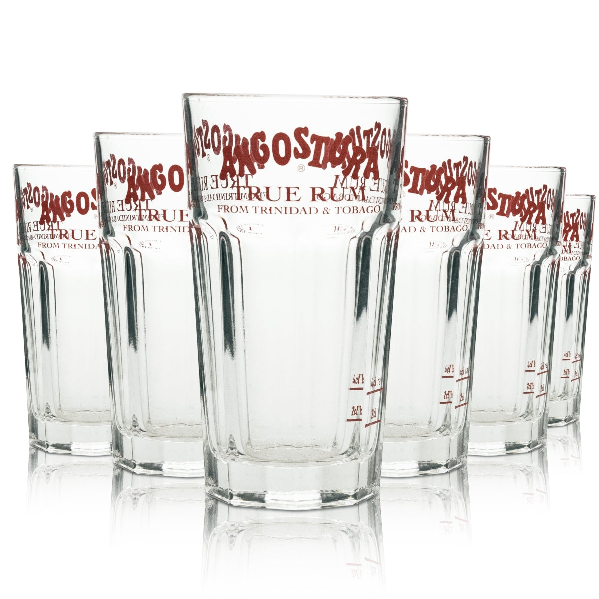 6x Angostura liqueur glass 0.2 l long drink glass "True Rum"
