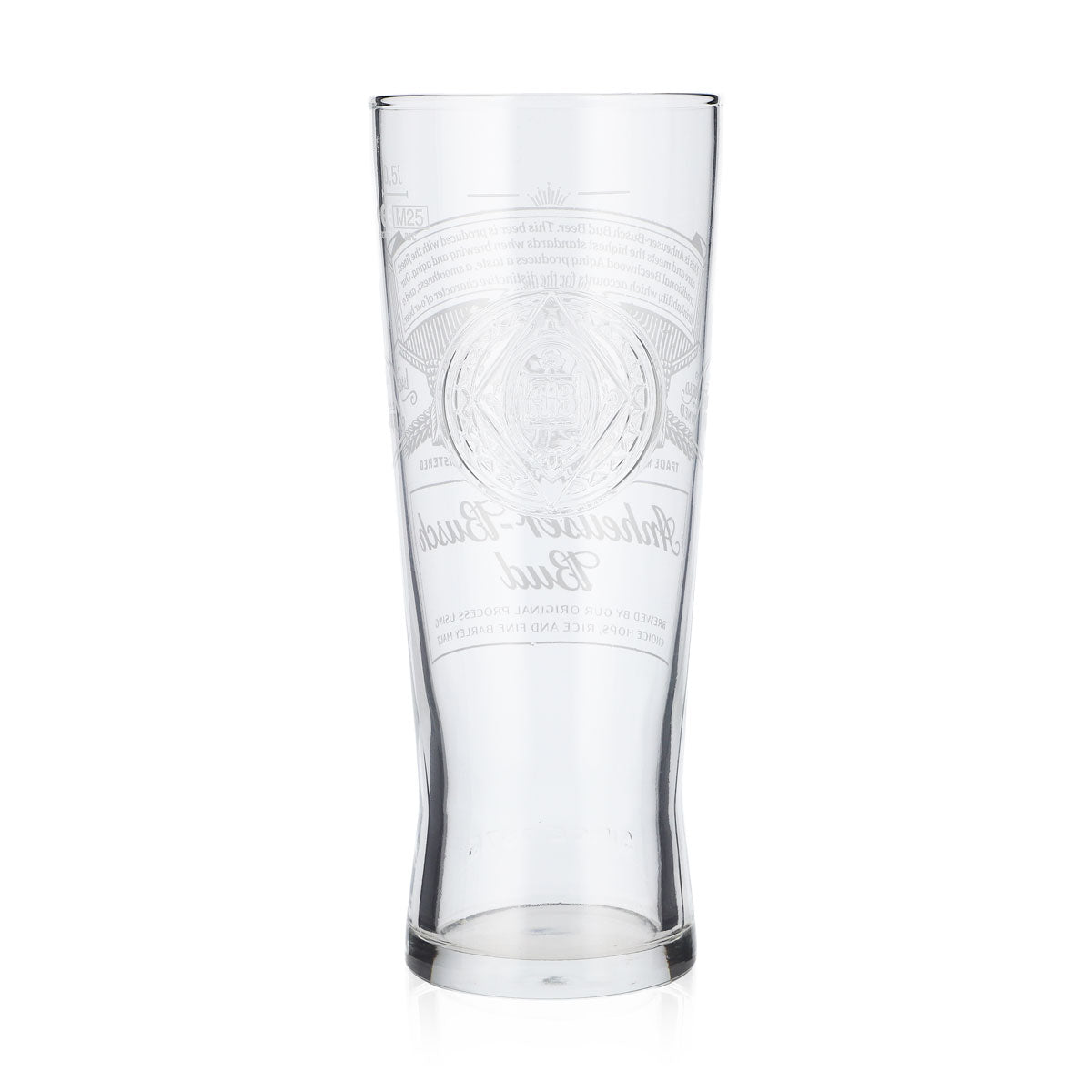 6x Anheuser-Busch Bud Beer Glass 0.5l Contour Creed White Logo – View 4