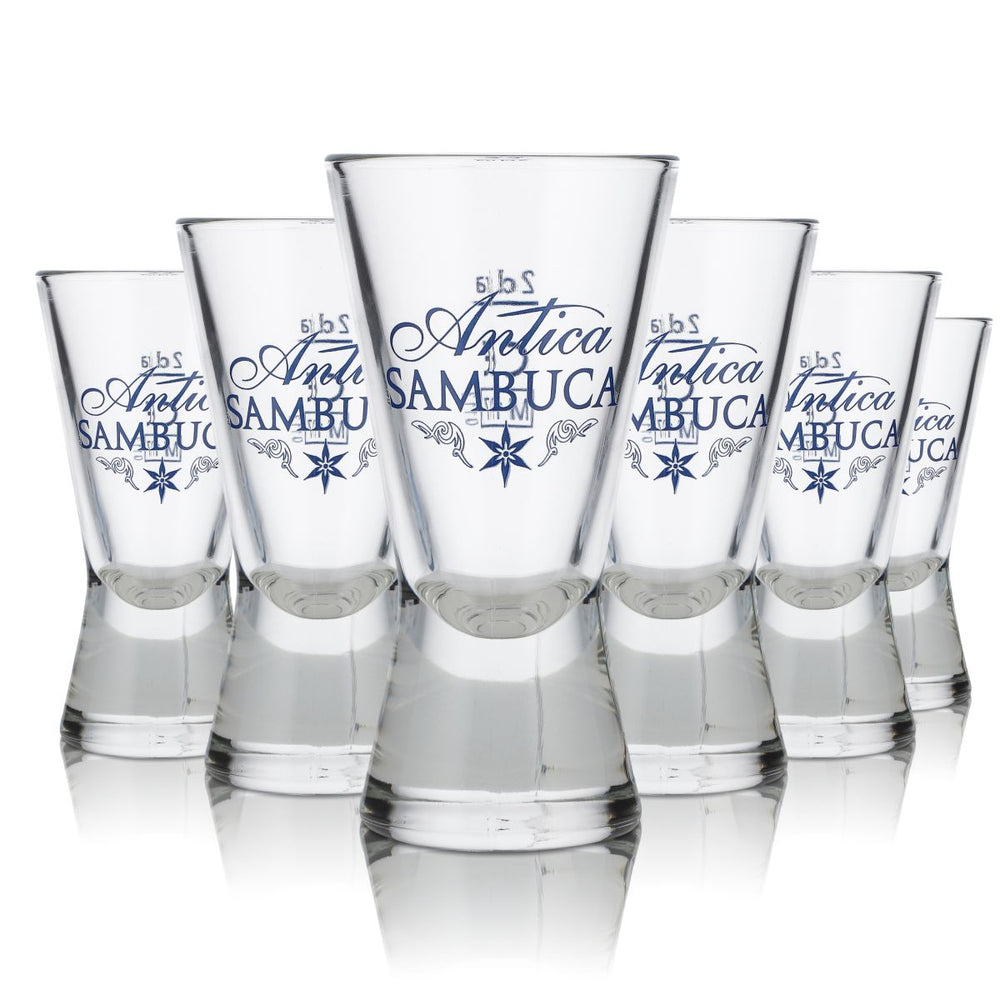 6x Antica Sambuca Glass 2cl Shot Glass Stamper Short Glass Set Liqueur Shot Glass
