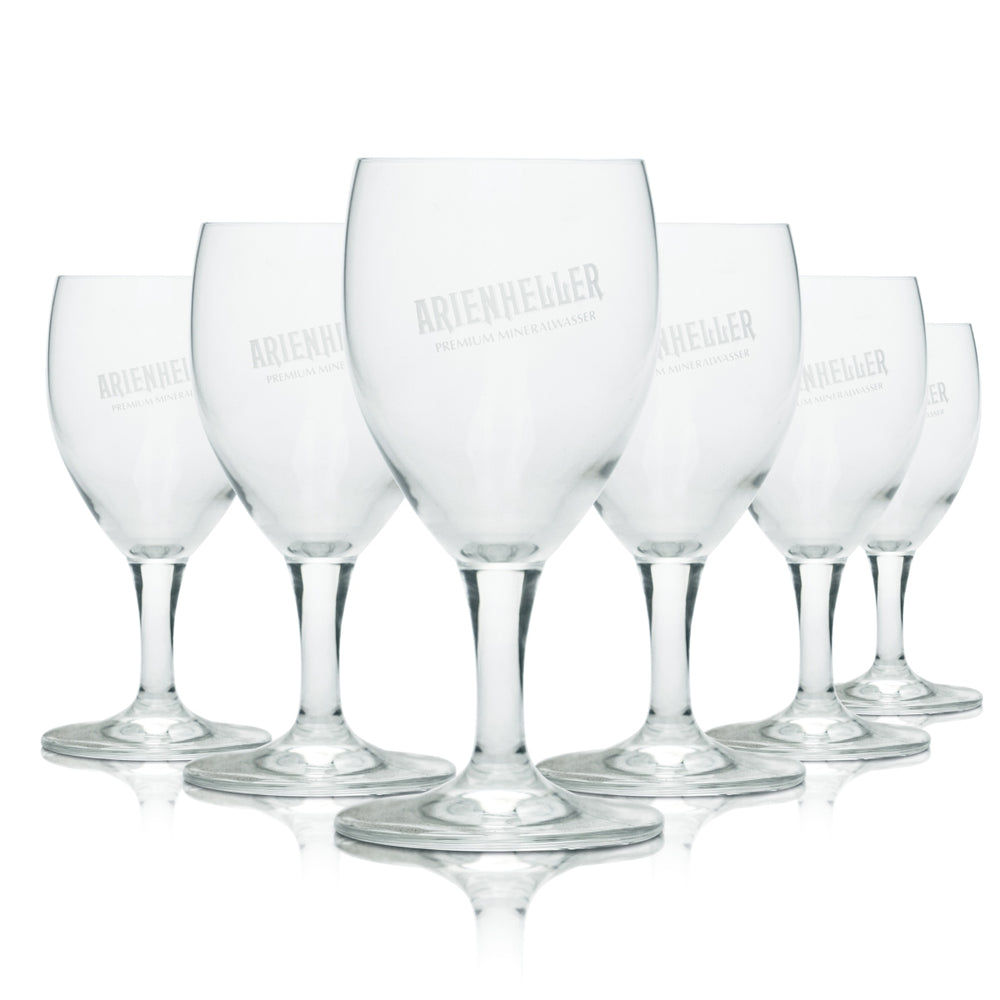 6x Arienheller glass 0.18 l tulip tumbler for mineral water, sparkling water, soda, spring water