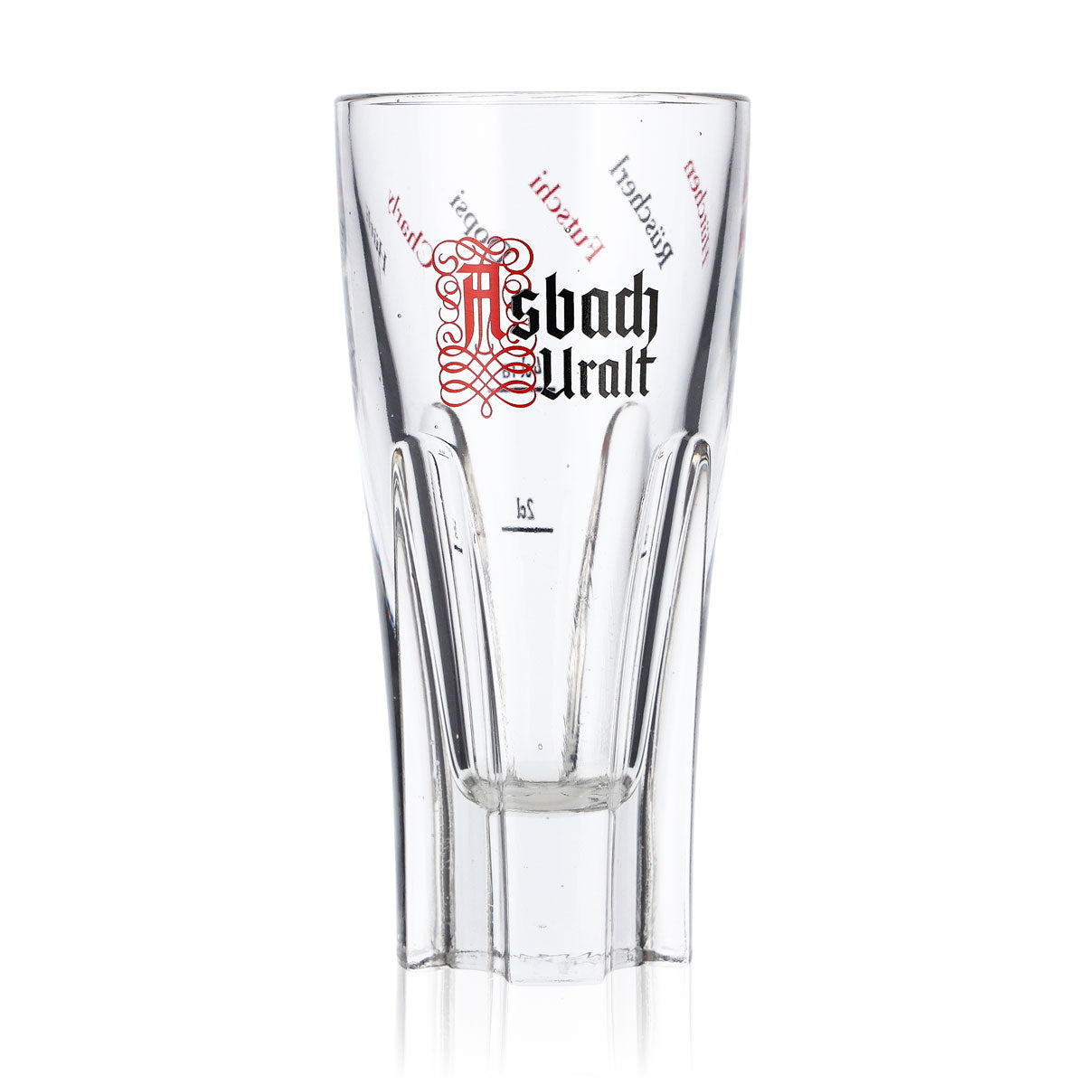 6x Asbach brandy glasses 2cl/4cl Stamper logo Uralt "Hütchen Rüscher" Rastal – View 2