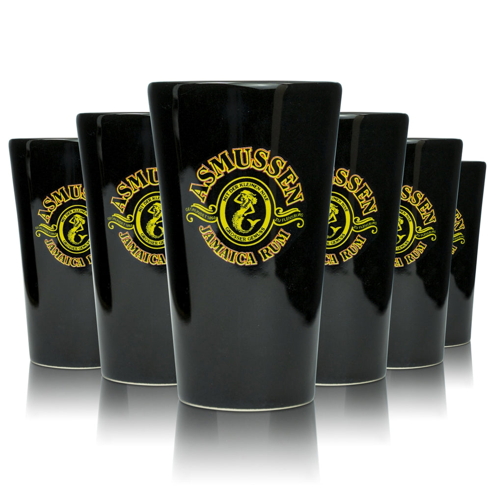 6x Asmussen clay mug glass 0.24 l long drink cocktail glasses Jamaica rum aperitif