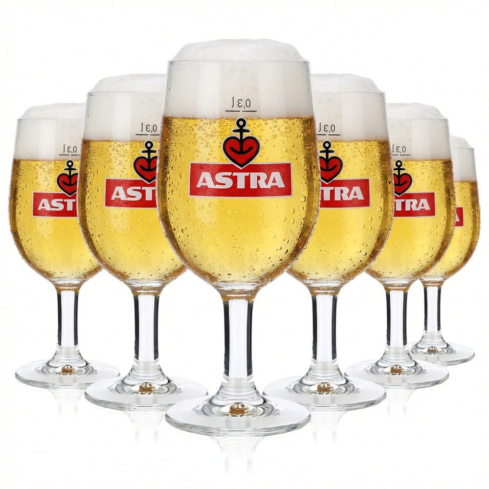 6x Astra Beer Beer Glasses Goblet Glasses Tulip Glass 0.3 l tall the Tulips RC