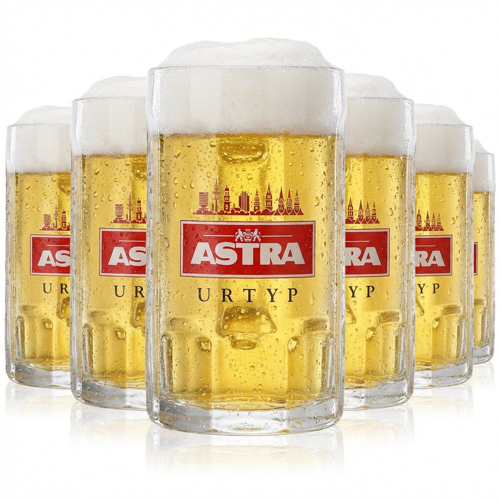 6x Astra beer glass 0.25 l mug Kiez "Skyline Hamburg" Sahm Staufeneck