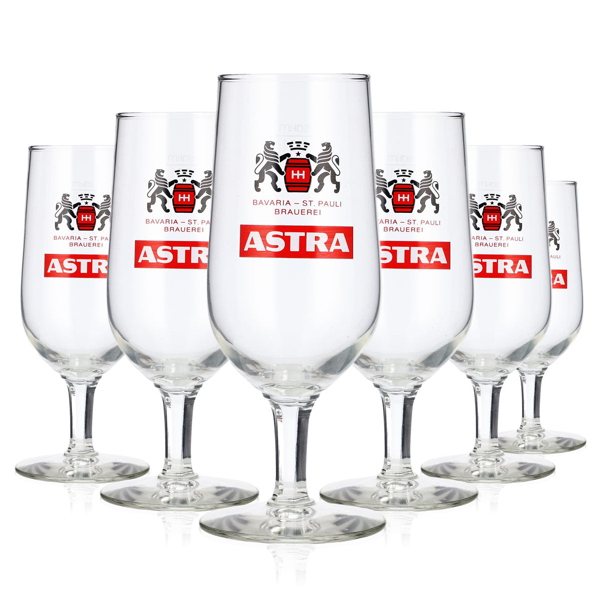6x Astra Beer Glass, 0.2 L, Tulip-Shaped, St. Pauli Sahm Beer Glass, Goblet
