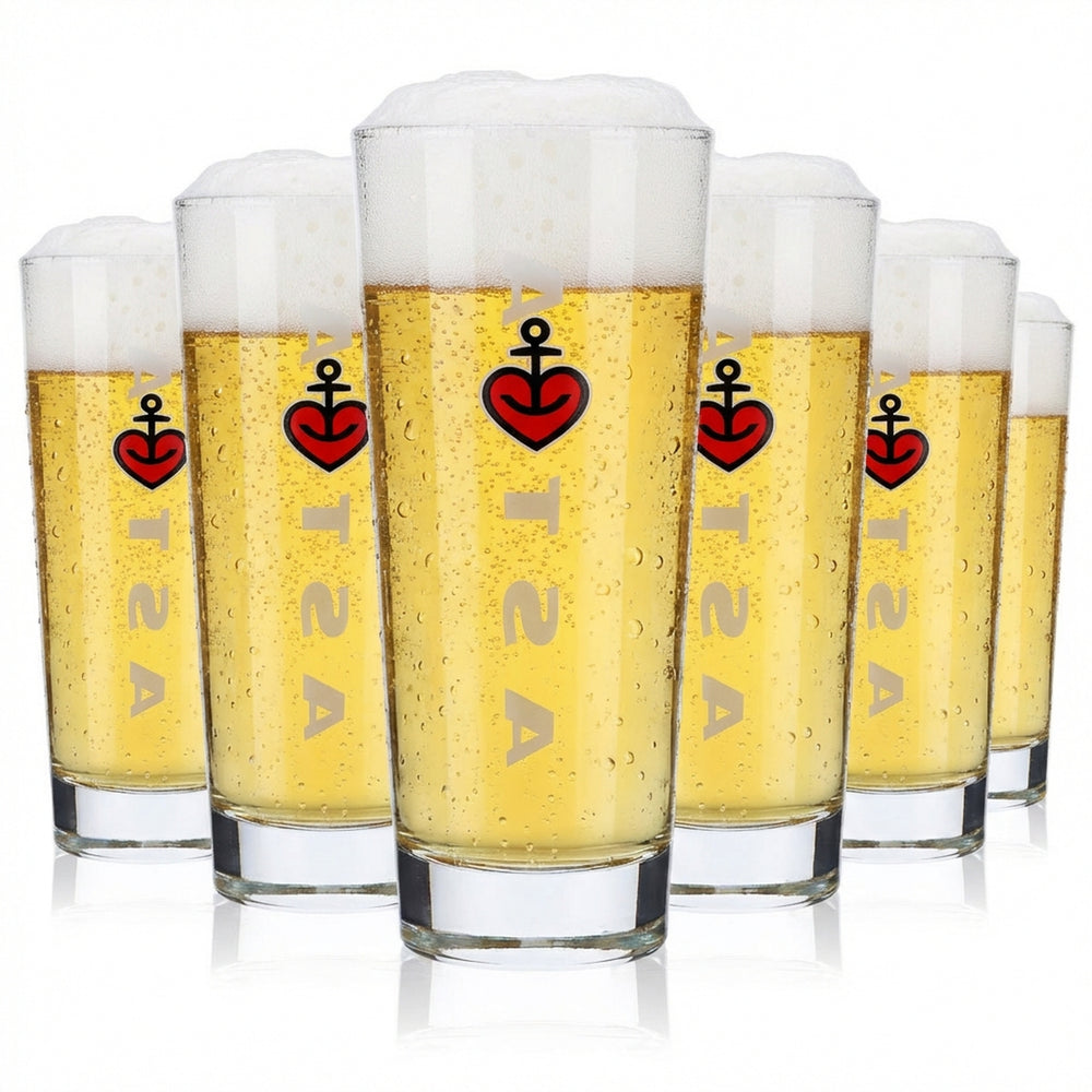 6x Astra Beer Glass Beer Glasses Glasses 0.3l Mug Tumbler Kiez Hamburg Frankonia