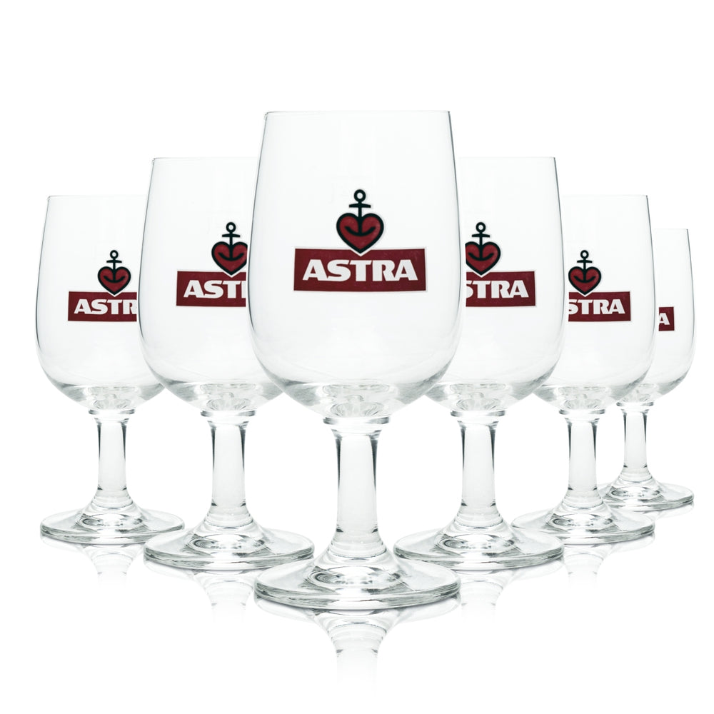 6x Astra Beer Glass Trophy 0.2l Ritzenhoff Tulip Glasses Kiez Brewery St Pauli Bar
