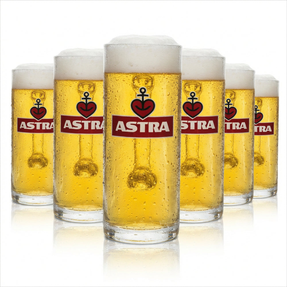 6x Astra beer glass mug 0.5l tankard glass set Kiez Hamburg brewery pub bar