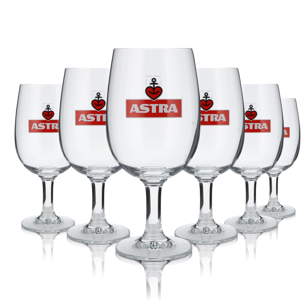 6x Astra glass beer glasses, goblets, Kiez Reeperbahn anchor heart, 0.4 l