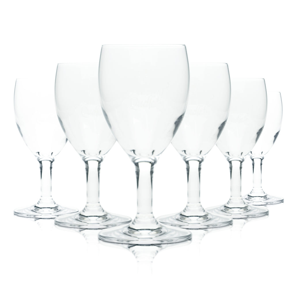 6x Auburg Quelle Water Glass 0.1l Tulip Drinking Flute Glasses Mineral Spring Soda
