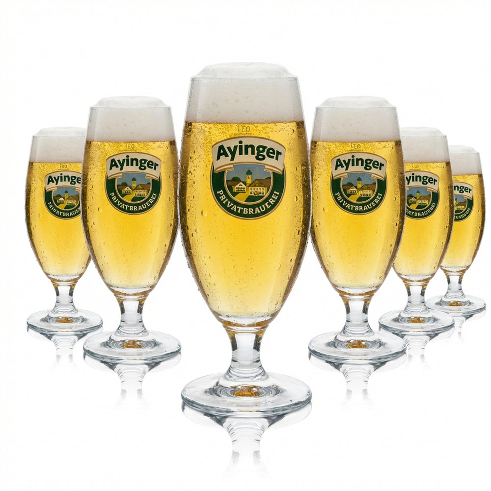 6x Ayinger beer glass 0.3l tulip Ritzenhoff