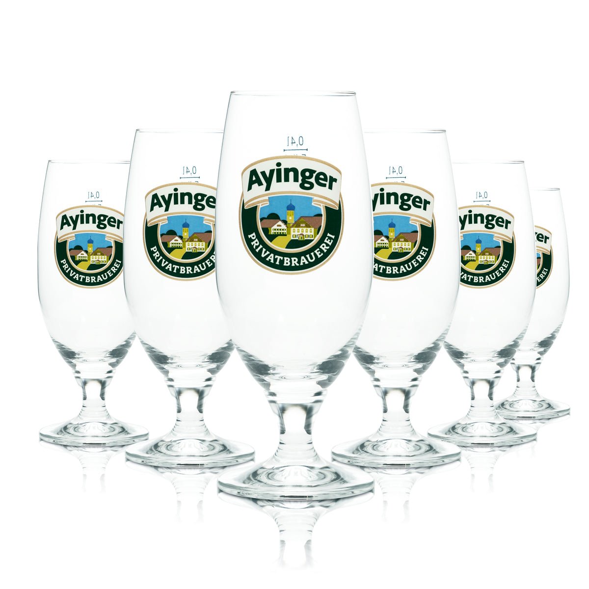 6x Ayinger Beer Glass 0.4l Goblet Tulip Wheat Beer Brewery Glasses Gastro Bar – View 4