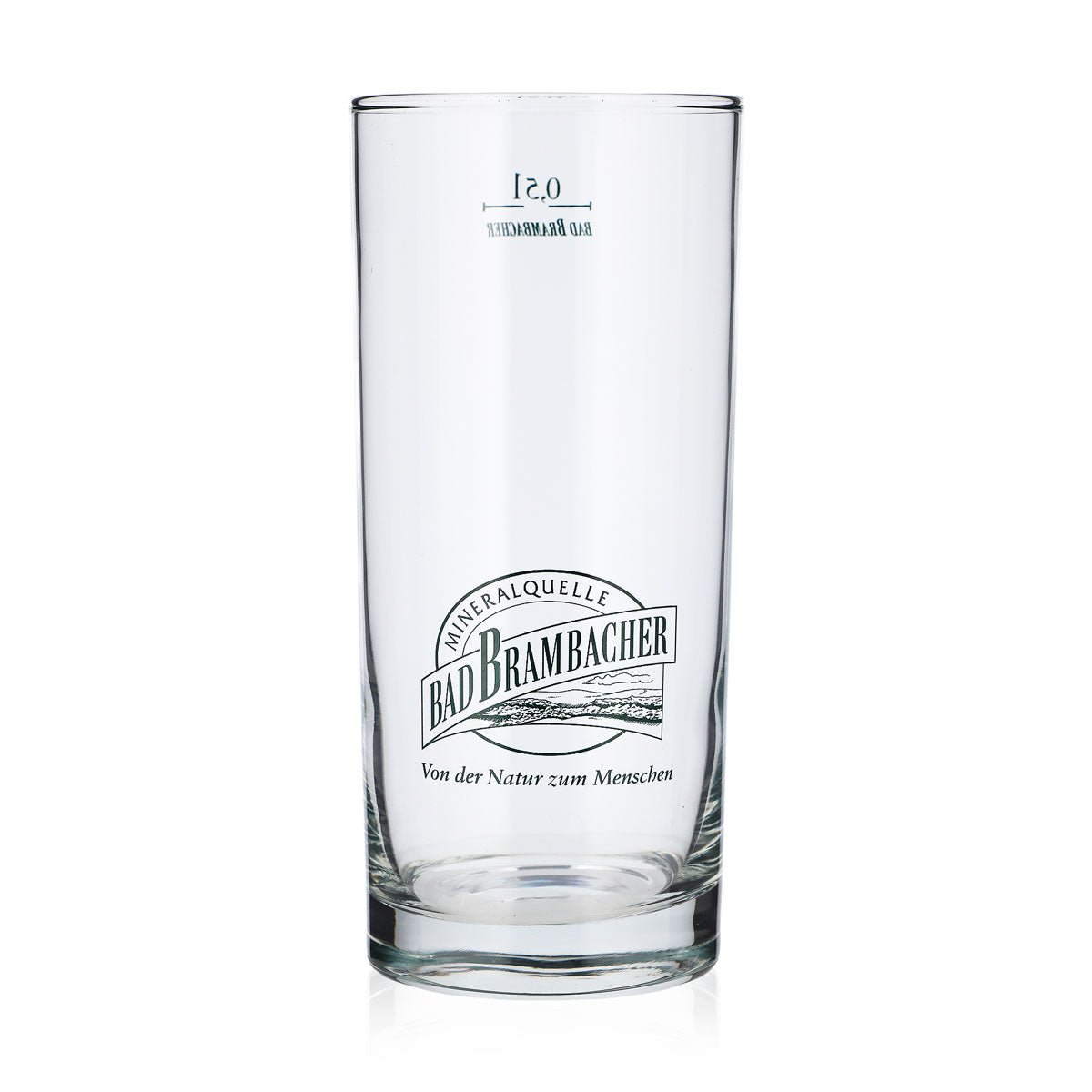 6x Bad Brambacher Water Glasses, 0.5 L, Green Logo (Set of 6)