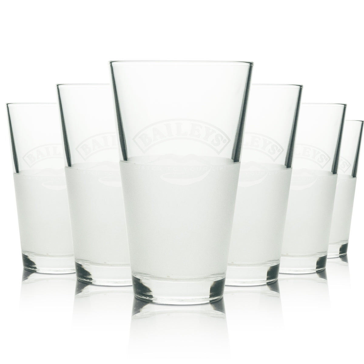 6x Baileys Glass 0.3l Hot Drink Glass Long Drink Glasses Elegant Satin Finish Design