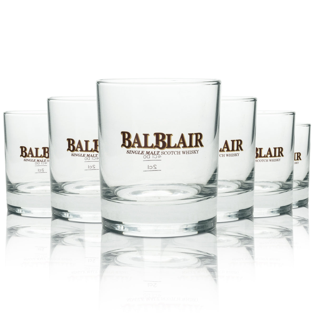 6x Balblair Whiskey Glass Tumbler Logo Red