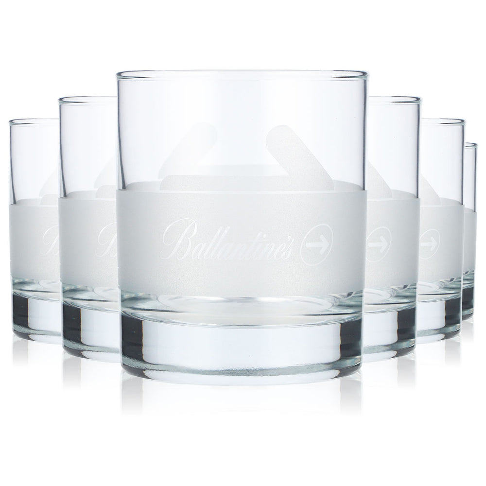 6 Ballantine's Whiskey Glasses, 0.3 L Tumblers, "Stolen from Ballantine's" (Set of 6)