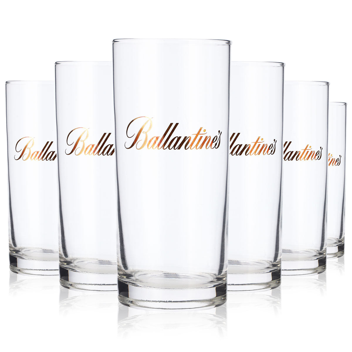 6x Ballantines Whiskey Glass 0.3l Glasses Long Drink Glass Bronze Logo – View 4