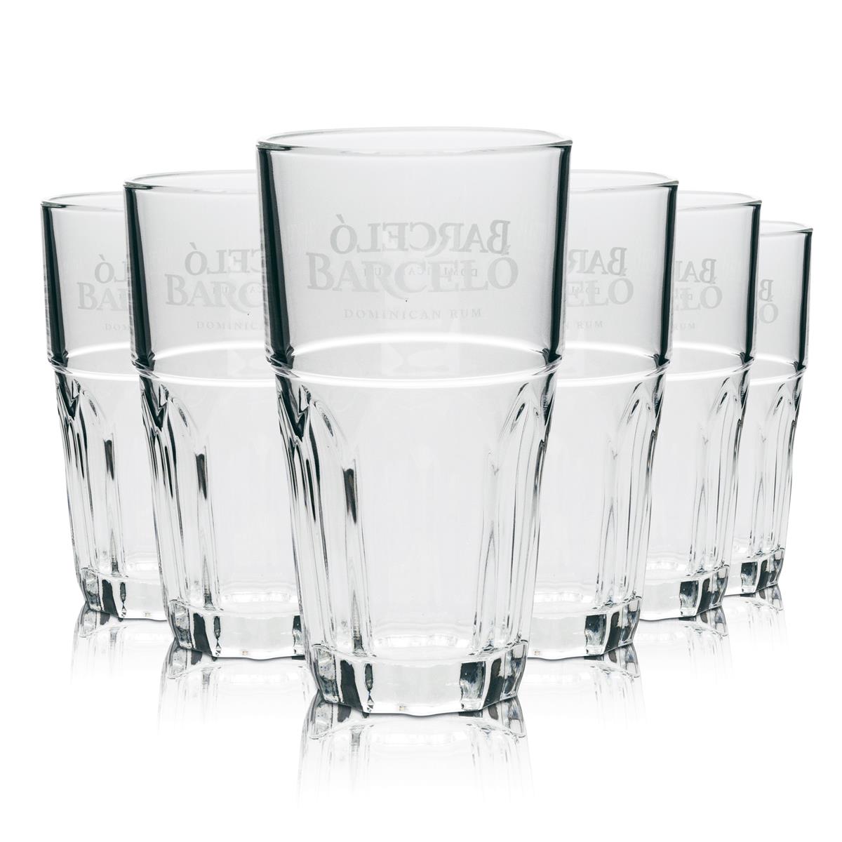 6x Barcelo Rum Long Drink Glass 34cl