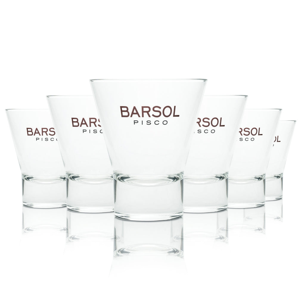 6x Barsol Pico Sour Glass 0.25l Tumbler Cocktail Glasses Tasting Retro Lowball Bar