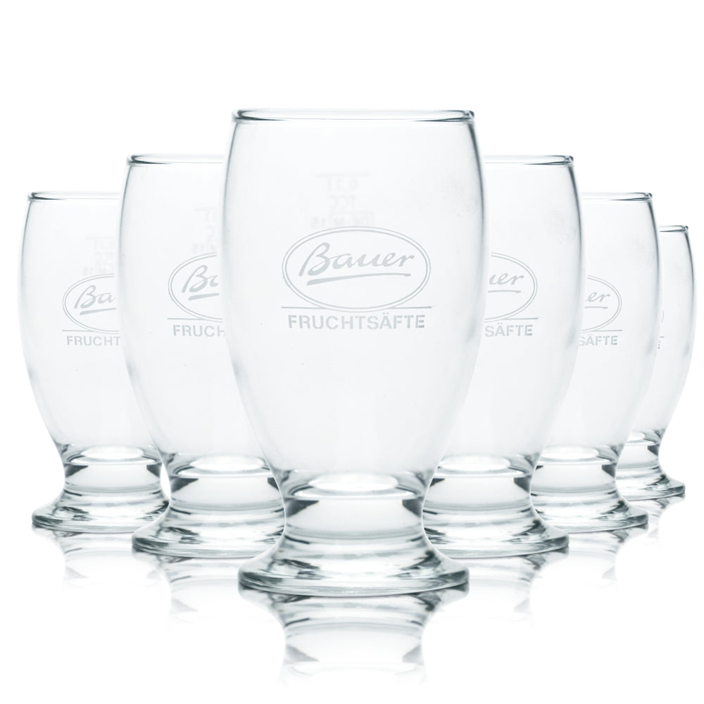 6x Bauer glass 0.2 l goblet cup trophy glasses juice soda mineral water catering