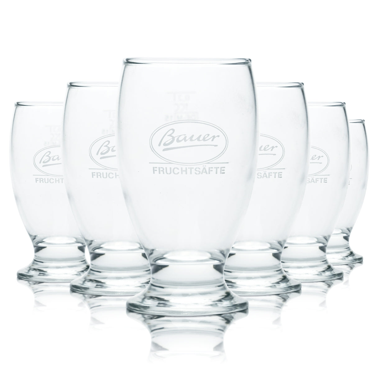 6x Bauer glass 0.2 l goblet cup trophy glasses juice soda mineral water catering