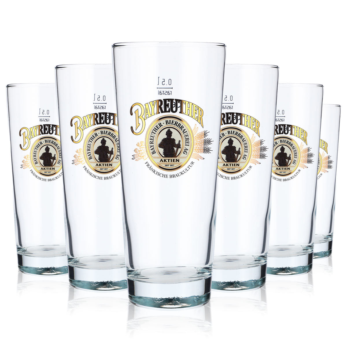 6x Bayreuth beer mugs 0.5l beer glasses Frankonia mugs with golden logo – View 5
