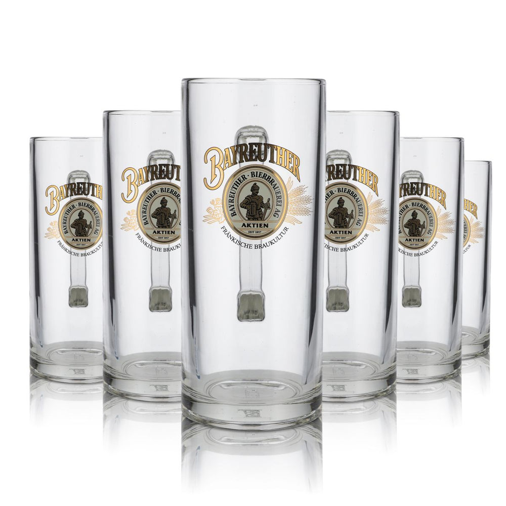 6x Bayreuther Bierbrauerei glass 0,4l beer mug mug Seidel glasses set Gastro