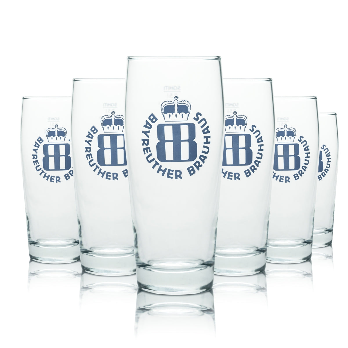 6x Bayreuther Brauhaus glass 0.5l beer mug glasses brewery catering