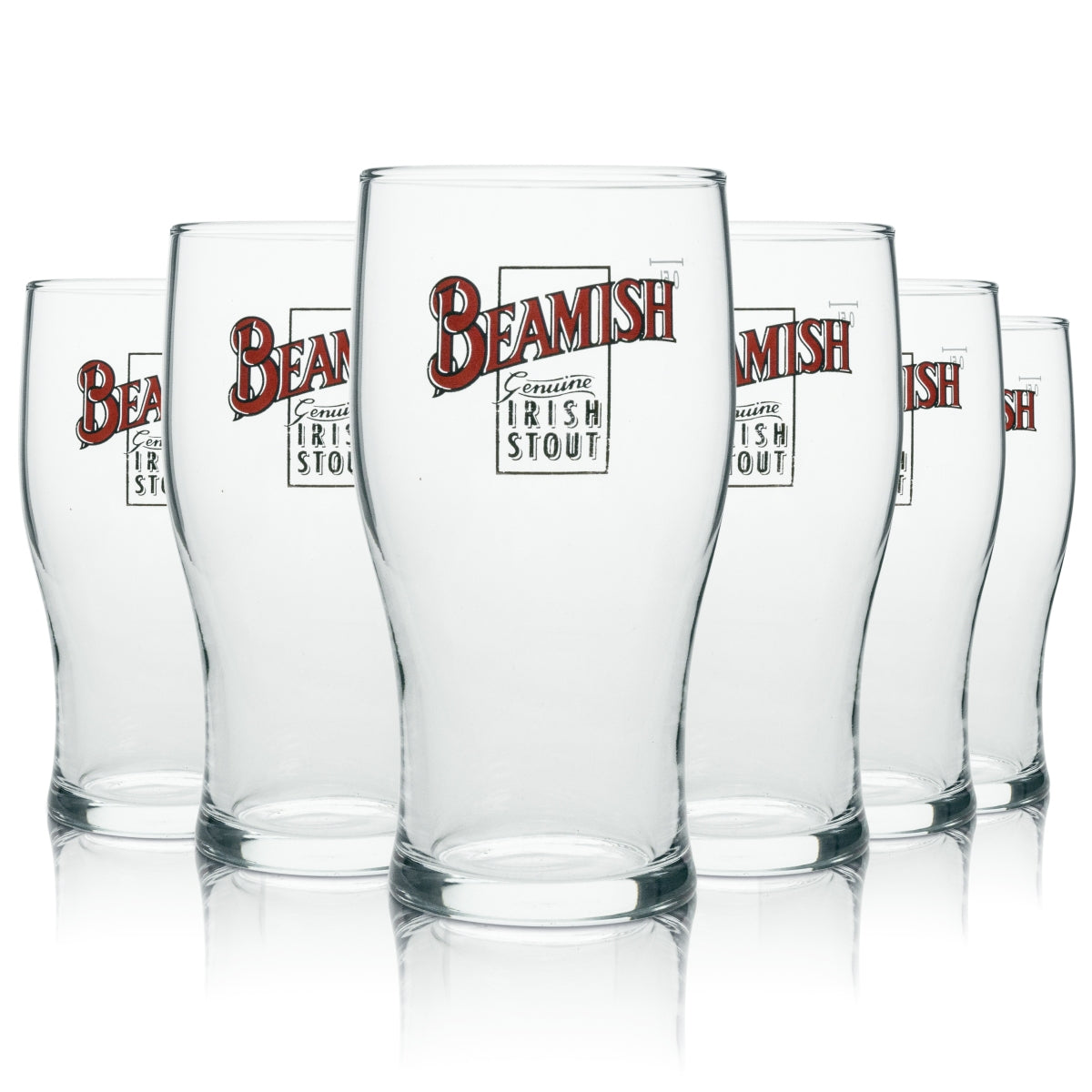 6x Beamisch Beer Glass Long Drink Irish Stout 500ml