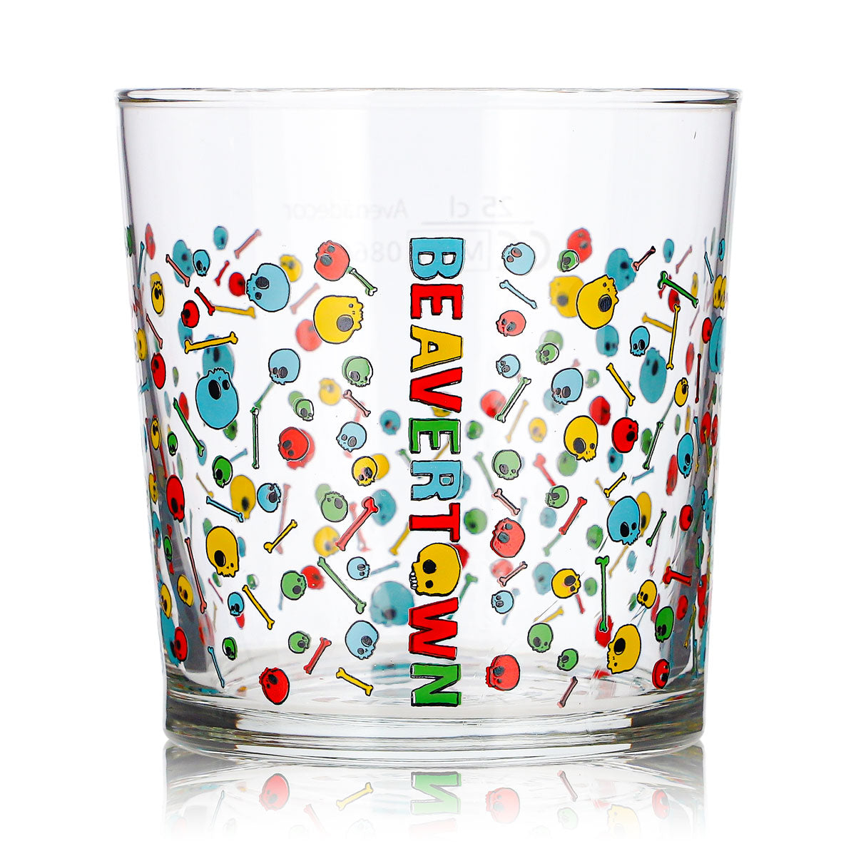 6 Beavertown Beer Glasses, 0.25 L Tumblers with Colorful Skulls, Bormioli Rocco – View 3
