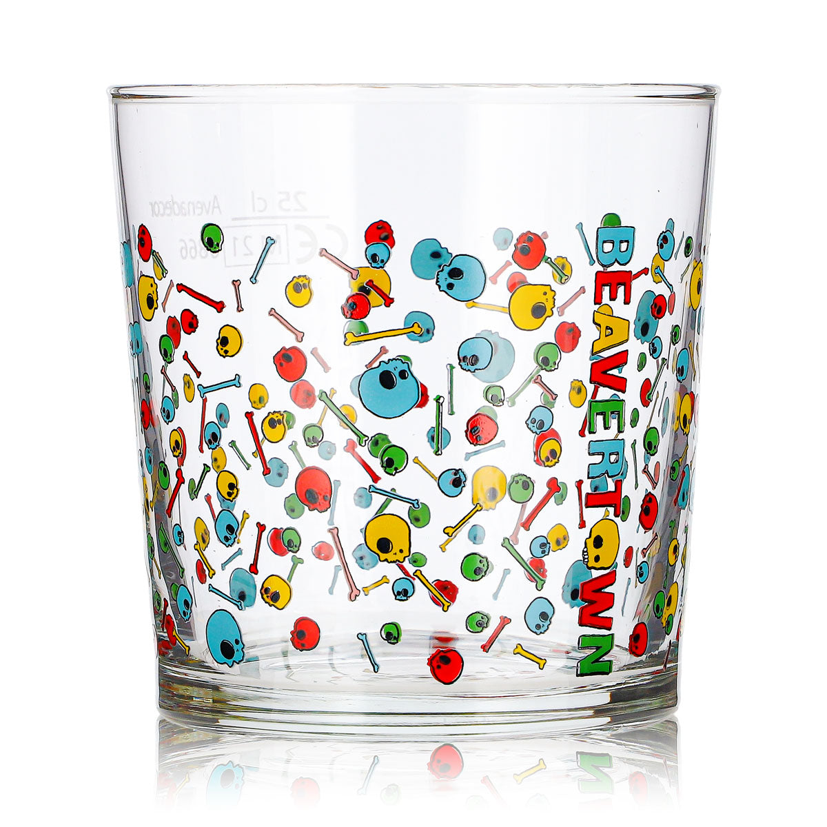 6 Beavertown Beer Glasses, 0.25 L Tumblers with Colorful Skulls, Bormioli Rocco – View 4