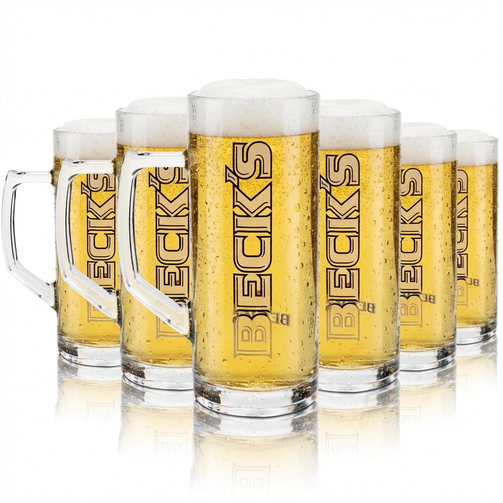 6x Becks Beer Glass 0.3l Mug Donau Sahm