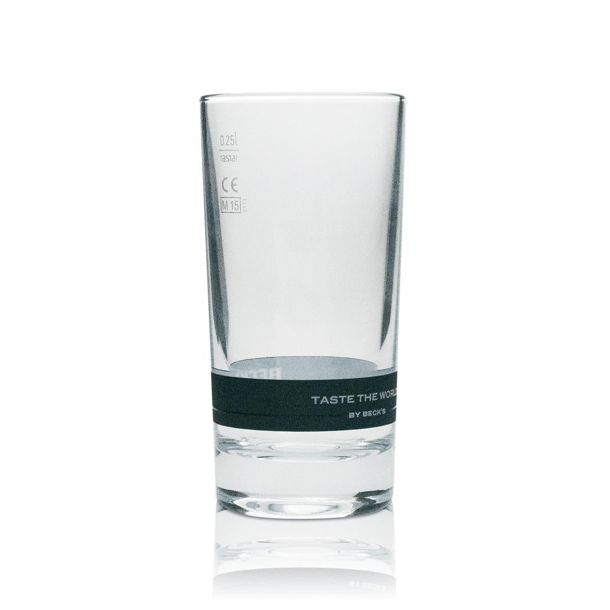 6x Becks Beer Glass Long Drink 250ml gray stripe – View 3