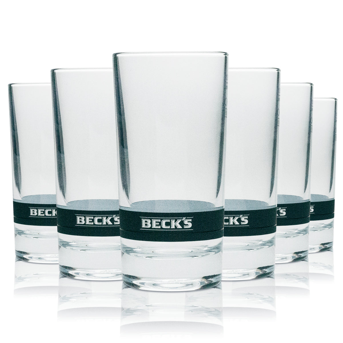 6x Becks Beer Glass Long Drink 250ml gray stripe – View 4