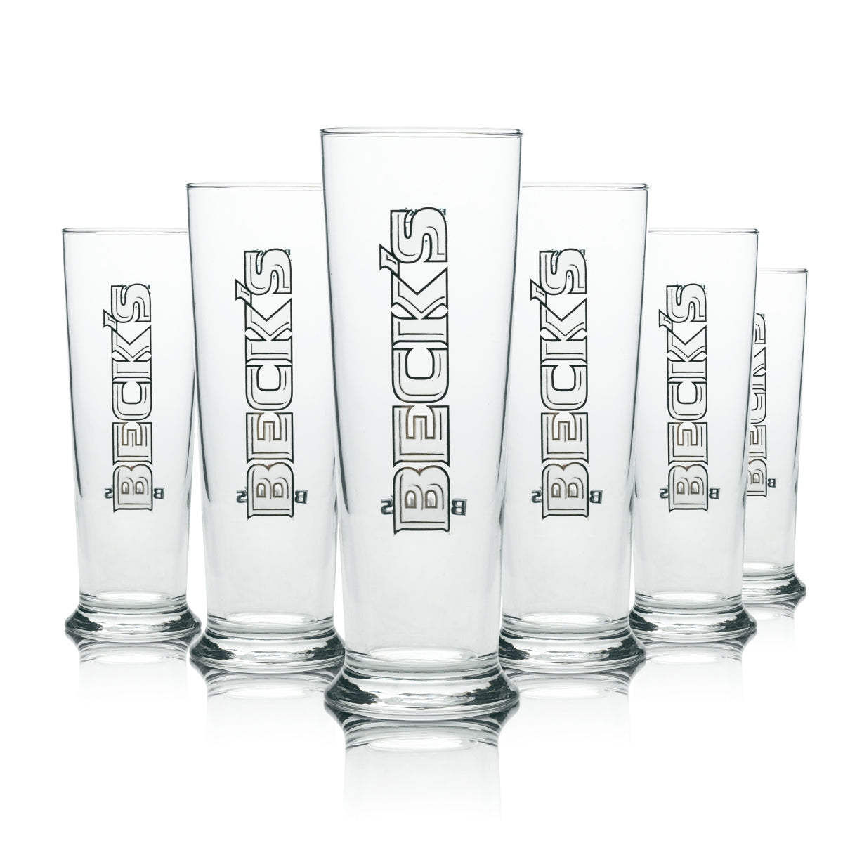 6x Beck's Beer Glass Seattle 0.2l Sahm Tulip Glasses Brewery Trophy Cup Gastro Bar
