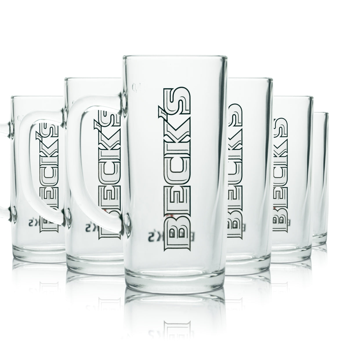 6x Becks Glass 0.4l Beer Mug Glasses Brewery Pilsener Gastro Calibrated Unfiltered