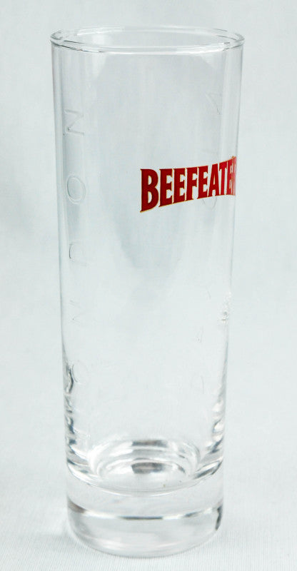 6x Beefeater Gin Glasses Long Drink Glass Contour Lettering "Dry Gin" Logo Red – View 2