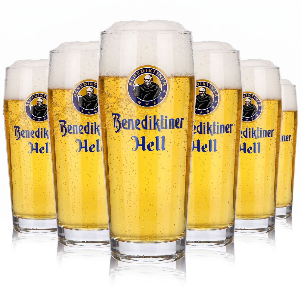 6 Benediktiner Beer Glasses, 0.5 L "Hell" Sahm