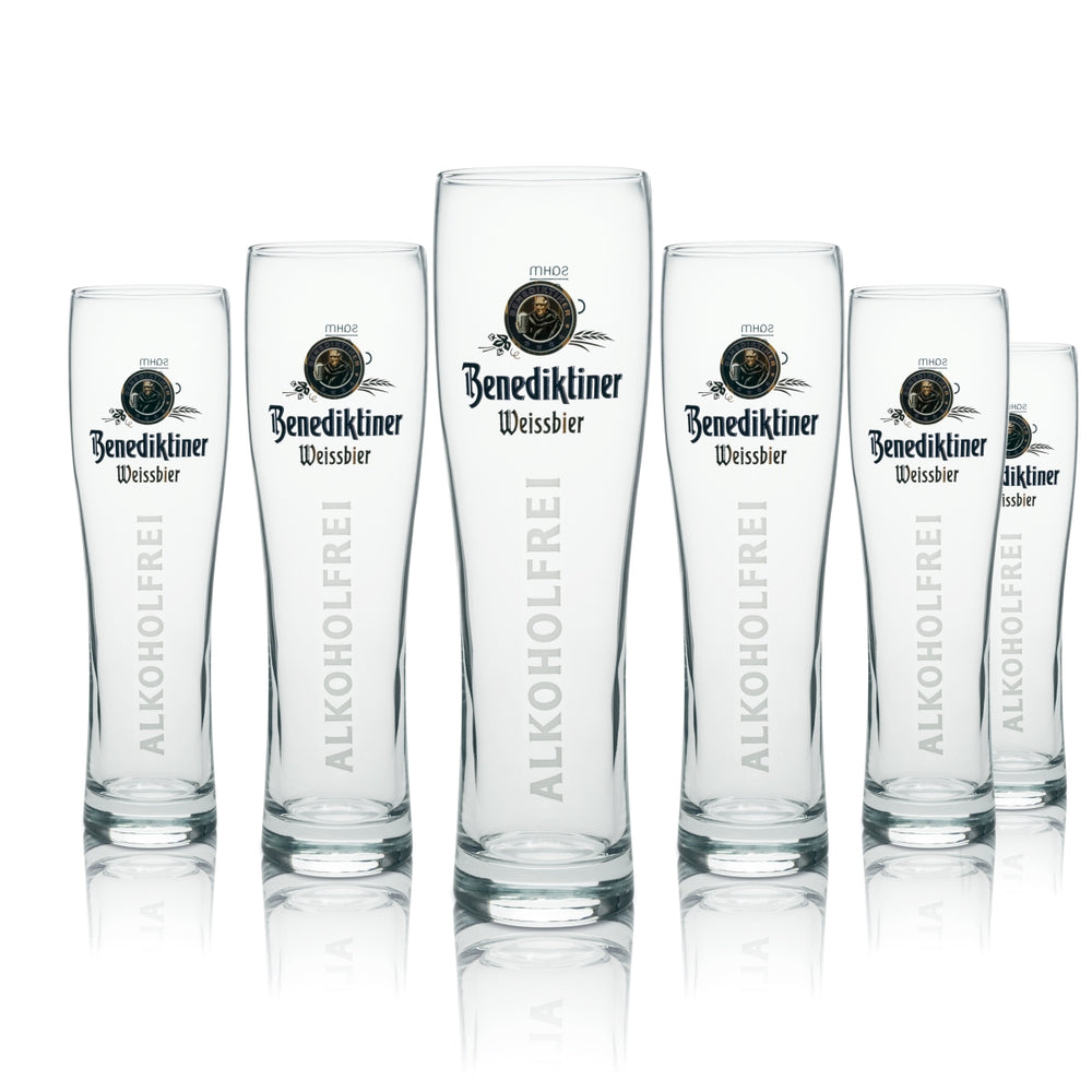 6x Benedictine Beer Glass 0.5l Wheat Alcohol-Free Sahm Madison