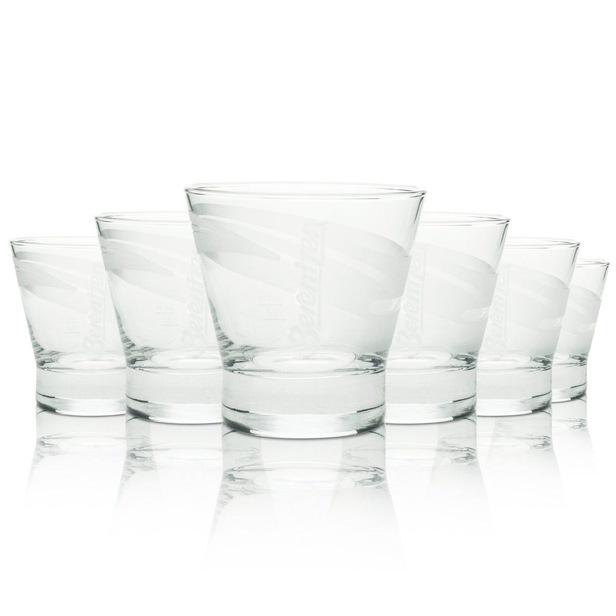 6x Berentzen liqueur glass tumbler with horizontal lettering, 0.25 l, Rastal