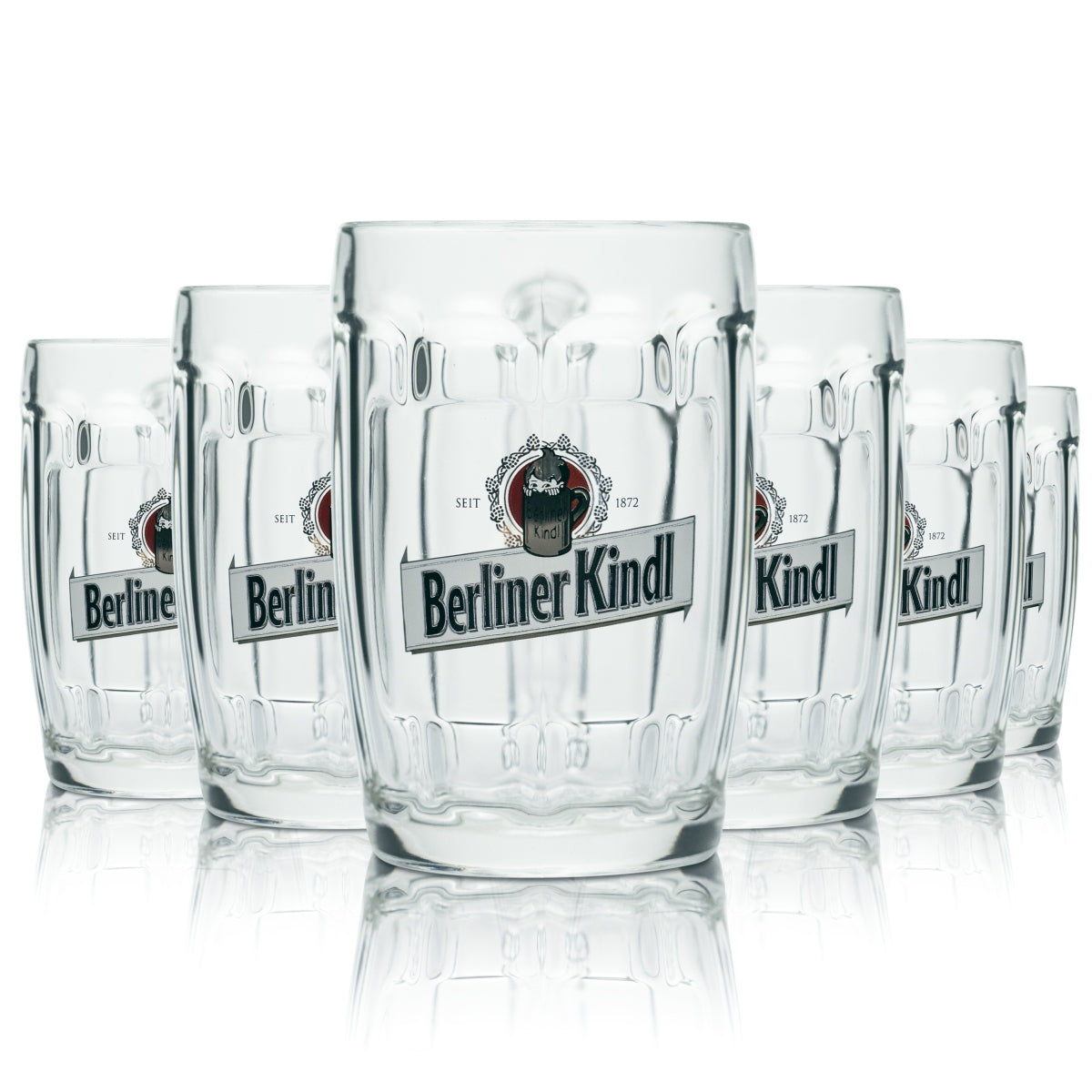 6x Berliner Kindl glass 0.3l beer mug contour glasses brewery Pilsener Gastro
