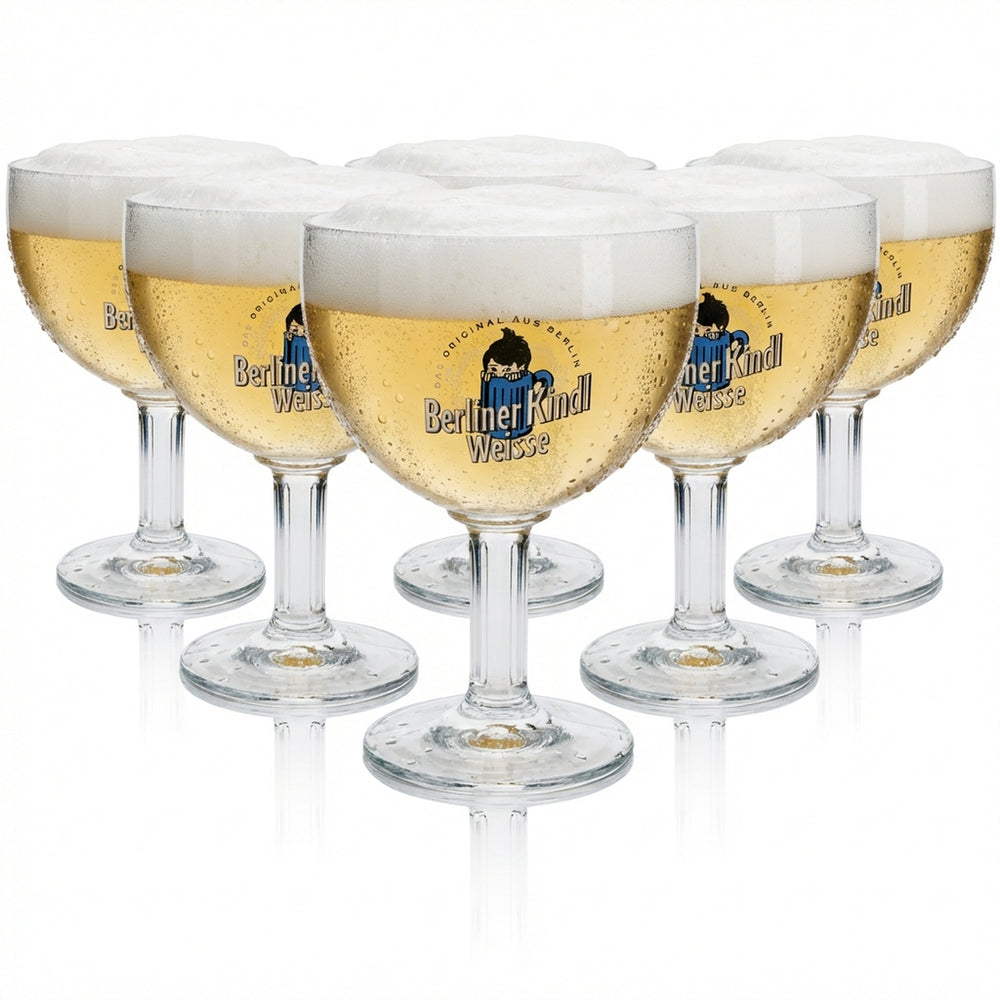 6x Berliner Kindl Weisse Beer Glass Trophy 0.3l