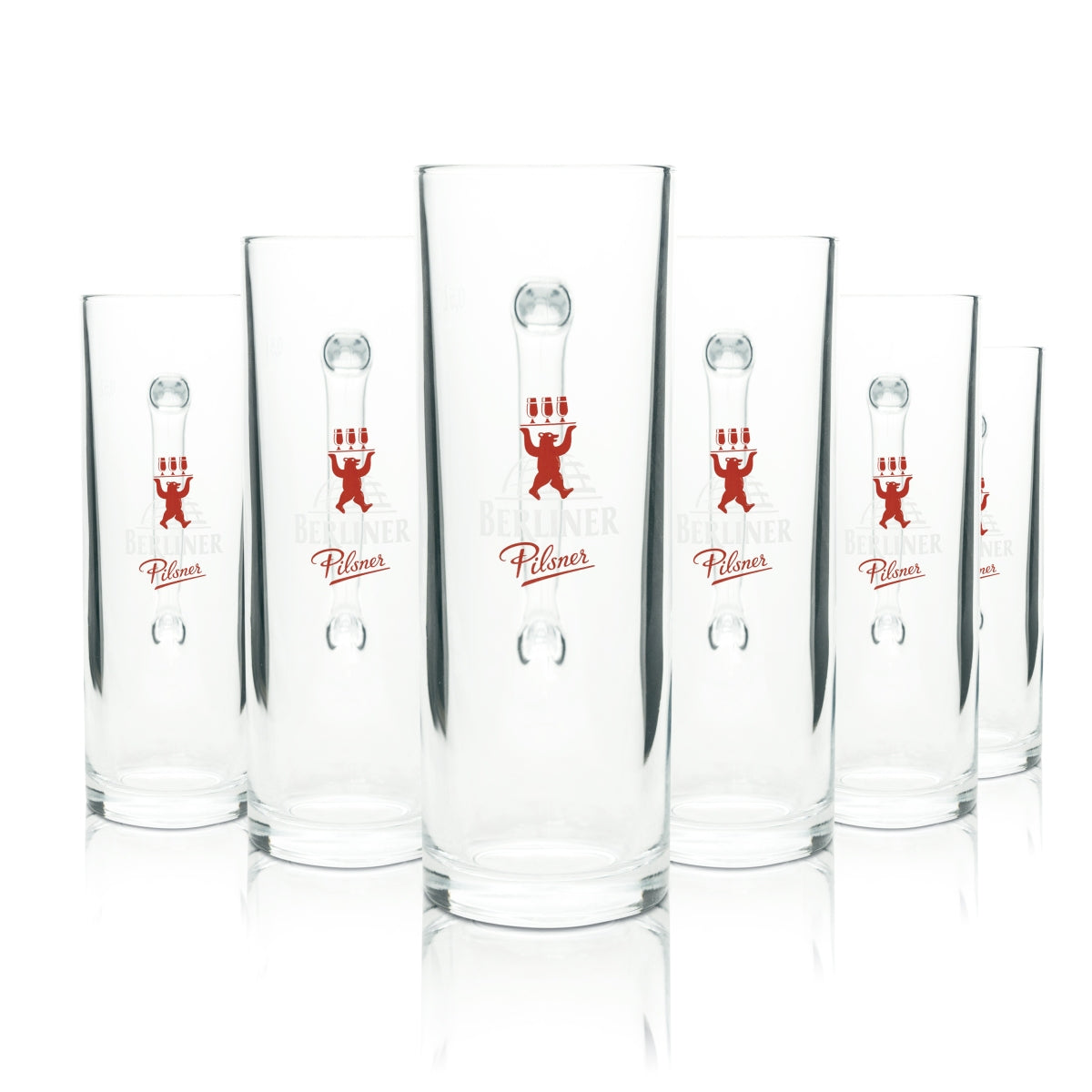 6x Berlin Pilsner Beer Glass 0.5l Mug Seidel Dallas Sahm Handle Glasses Beer