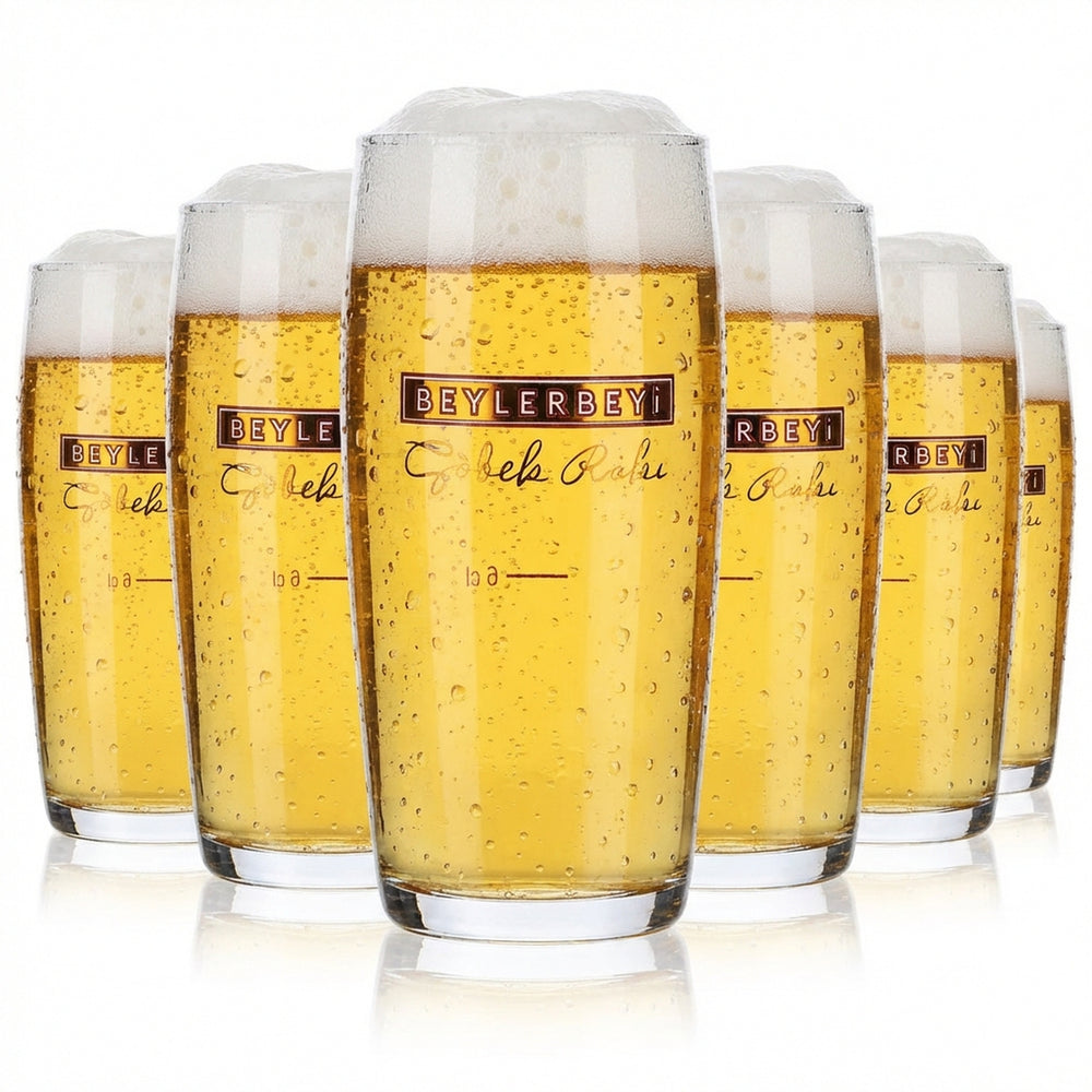 6x Beylerbeyi Raki Glass 0.2l Cup Conical Shape 6cl Glasses  Golden Logo