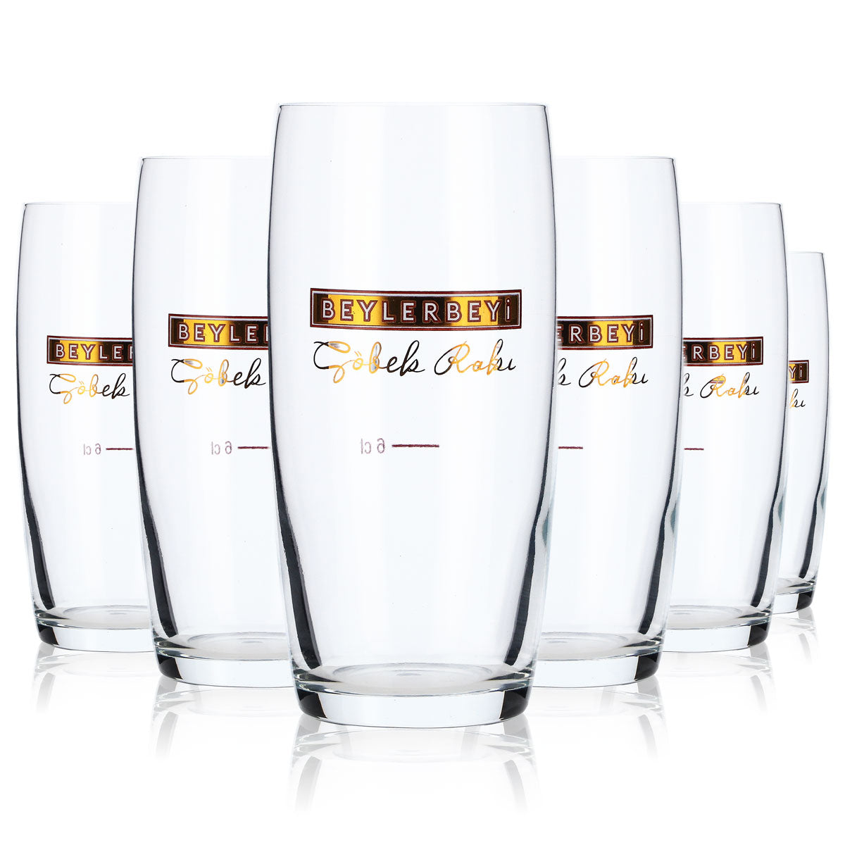 6x Beylerbeyi Raki Glass 0.2l Cup Conical Shape 6cl Glasses  Golden Logo – View 5
