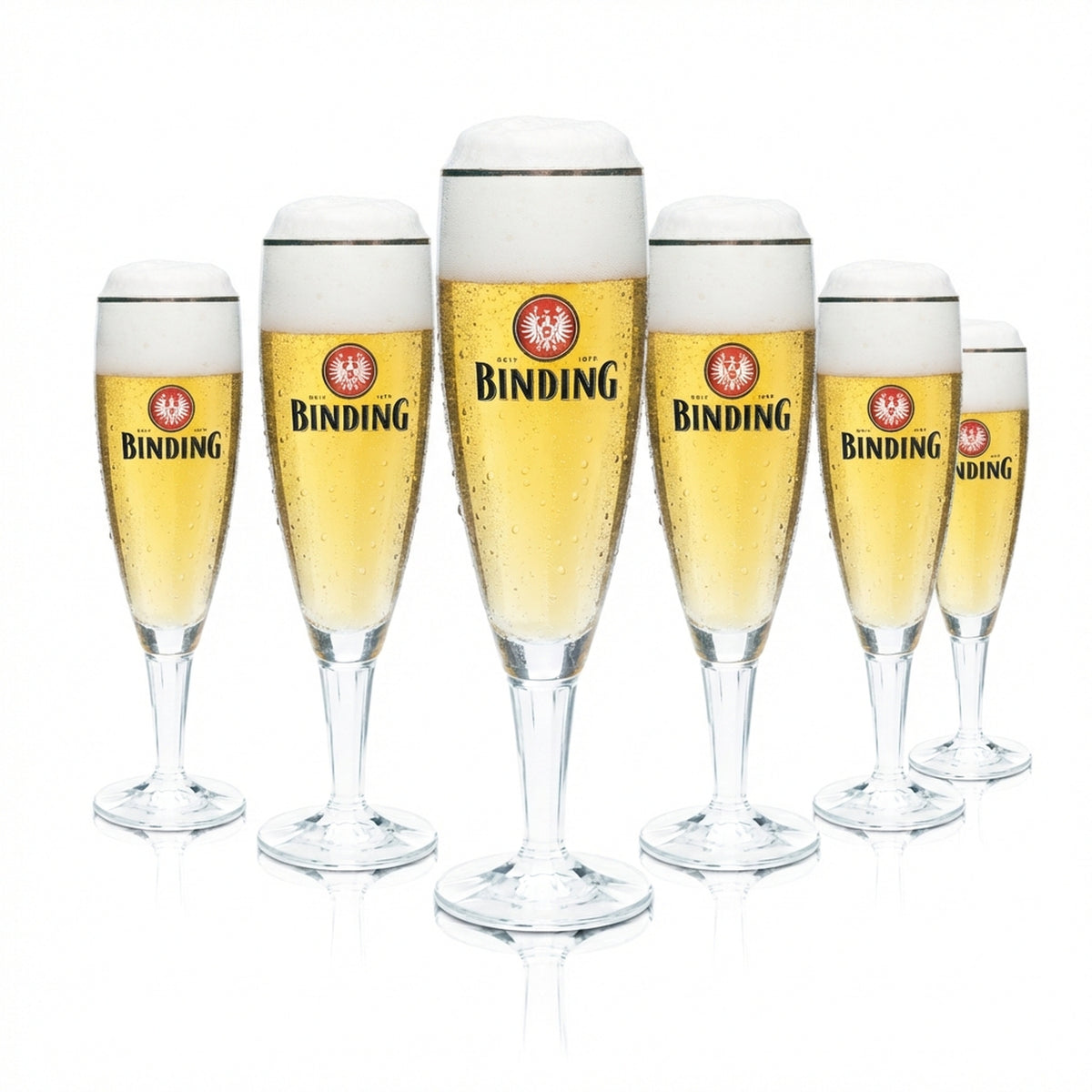 6x Binding Beer Glass 0.3l Goblet Tulip Gold Rim Glasses Gastro Pub Brewery Bar