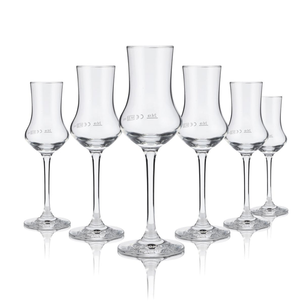 6x Birkenhof distillery glass 2cl nosing tasting glass grappa glass swivel