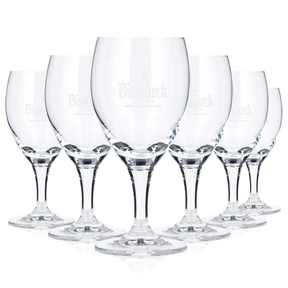 6 Bismarck Water Glasses, 19 cl, Chalice, Fürst Rastal Premium